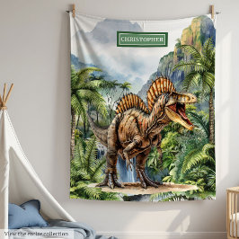 Antique Dinosaur Personlig Blanket Boys Gift Fleecefilt