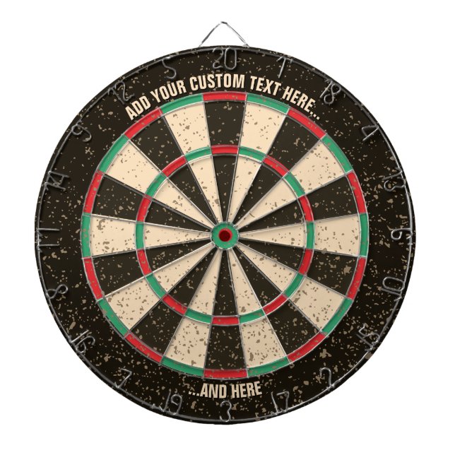 Antique Disted Dartboard med Anpassningsbar Text Darttavla (Framsidan)