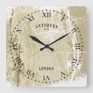 Antique Distress Roman Ansikte London Wall Clock Fyrkantig Klocka