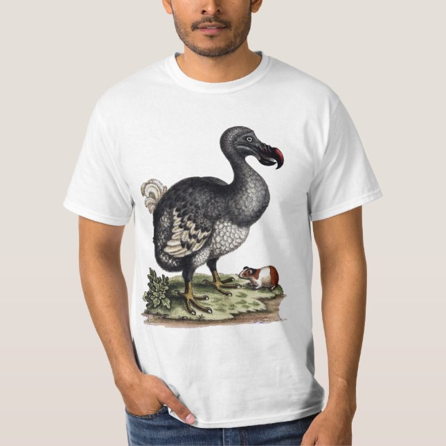 Antique Dodo Bird and Guinea Gris T Shirt (Framsida)