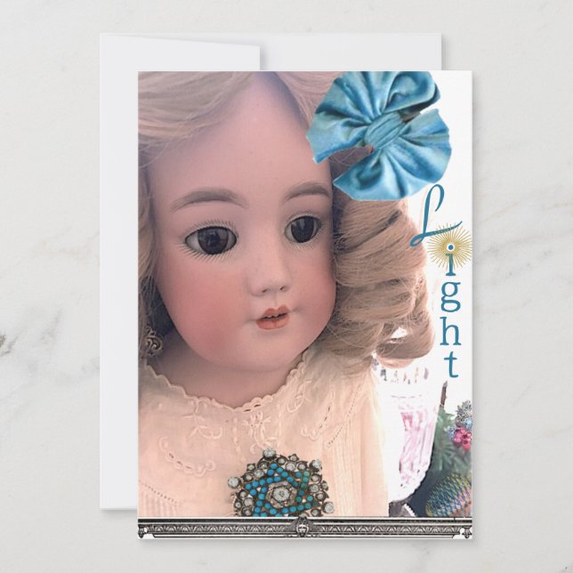 Antique Doll Flat Hanukkah-kort Julkort (Framsida)