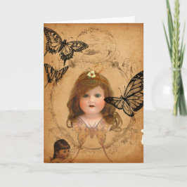 Antique Dolls Birthday Kort