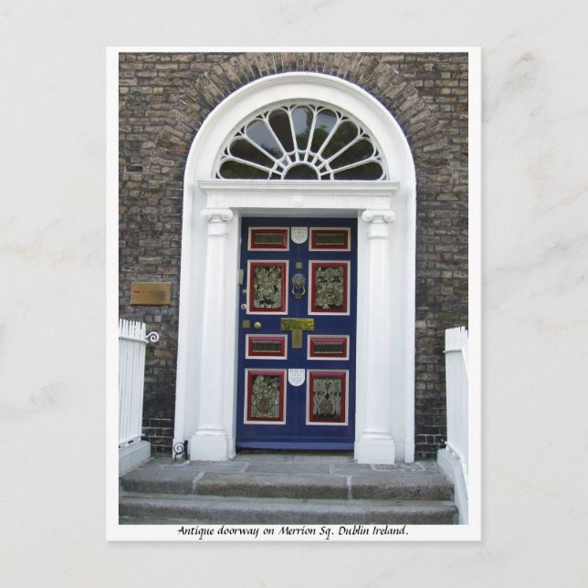 Antique Doorway, Merrion Square Dublin Vykort (Framsida)