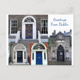 Antique doorways collage, Hälsning från Dublin Vykort