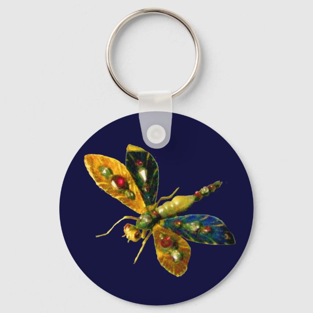 ANTIQUE DRAGONFLY JEWEL Blue Nyckelring (Framsida)