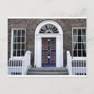 Antique Dublin doorway-vykort, Merrion Square Vykort