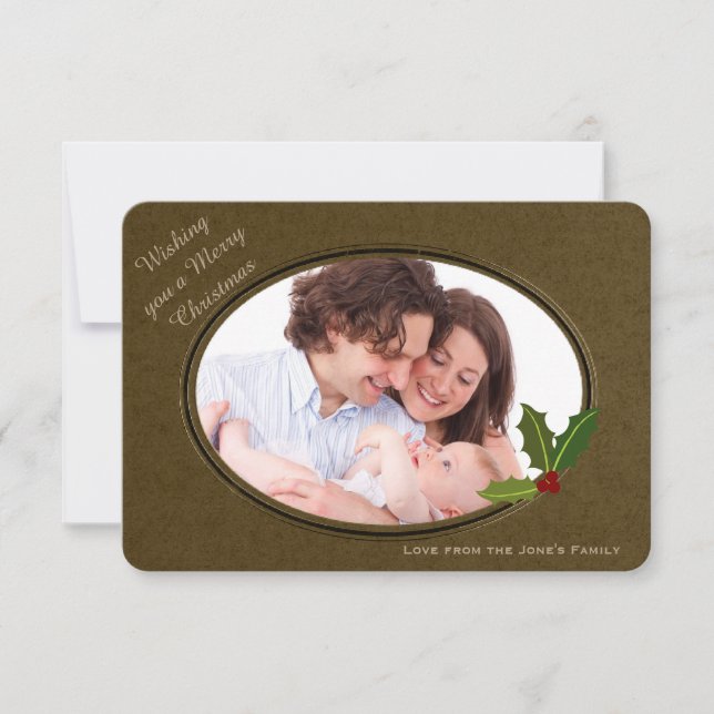 Antique Effect Ram Anpassningsbar Photo jul Inbjudningar (Framsida)