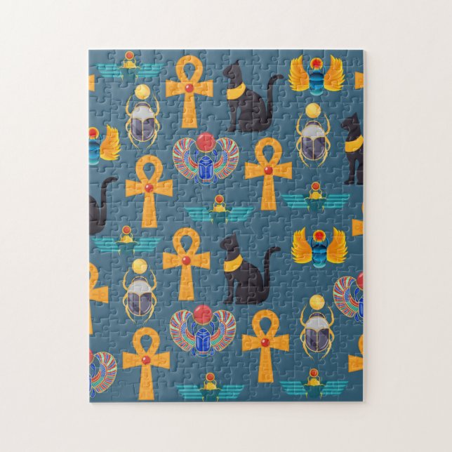 Antique Egypt Pattern, Hieroglyphics digital paper Pussel (Vertikal)