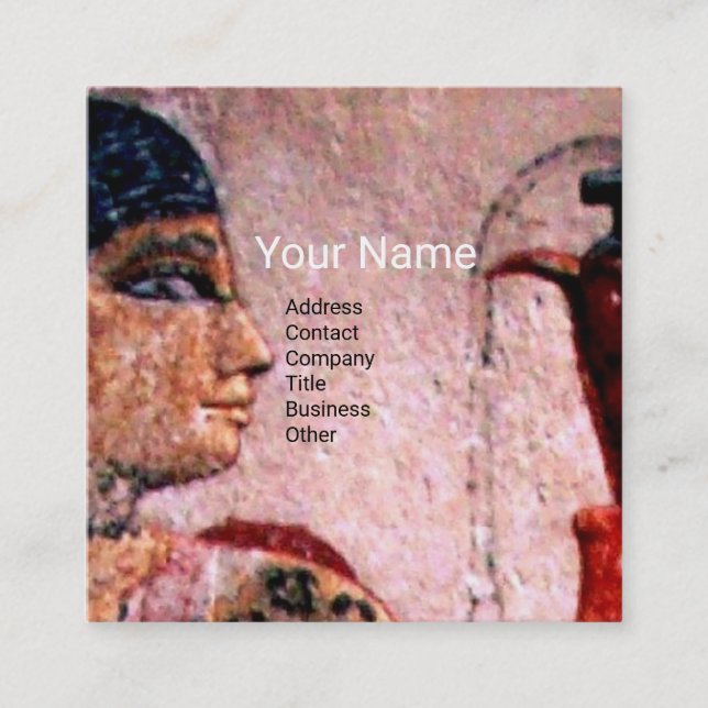 ANTIQUE EGYPTEN COSMETICS,MODE & BEAUTY MONOGRAM FYRKANTIGT VISITKORT (Framsida)