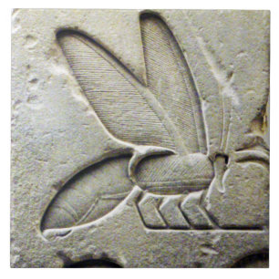 ANTIQUE EGYPTIAN HONEY BEE BEEKEEPER Black White Kakelplatta
