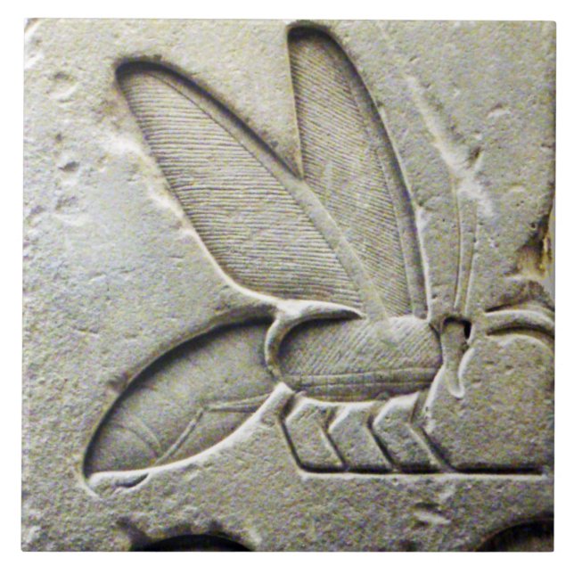 ANTIQUE EGYPTIAN HONEY BEE BEEKEEPER Black White Kakelplatta (Framsidan)