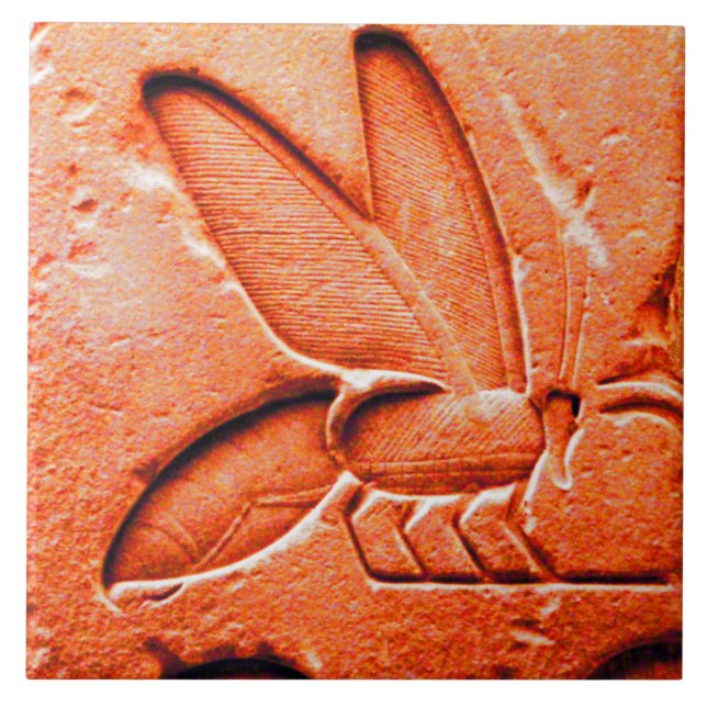 ANTIQUE EGYPTIAN HONEY BEE BEEKEEPER Red Kakelplatta (Framsidan)