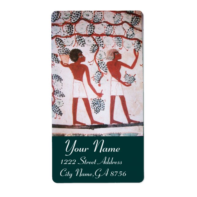 ANTIQUE EGYPTIAN VINEYARD VIN GRAPE HARVEST FRAKTSEDEL (Framsidan)