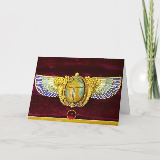 ANTIQUE EGYPTIAN WINGED SCARAB/CORNUCOPIA JEWEL HELGKORT (Framsida)