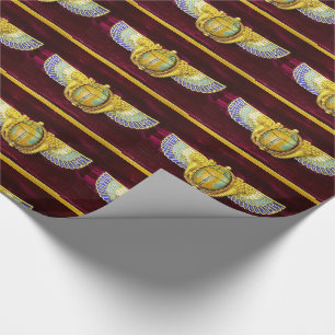 ANTIQUE EGYPTIAN WINGED SCARAB/CORNUCOPIA JEWEL PRESENTPAPPER