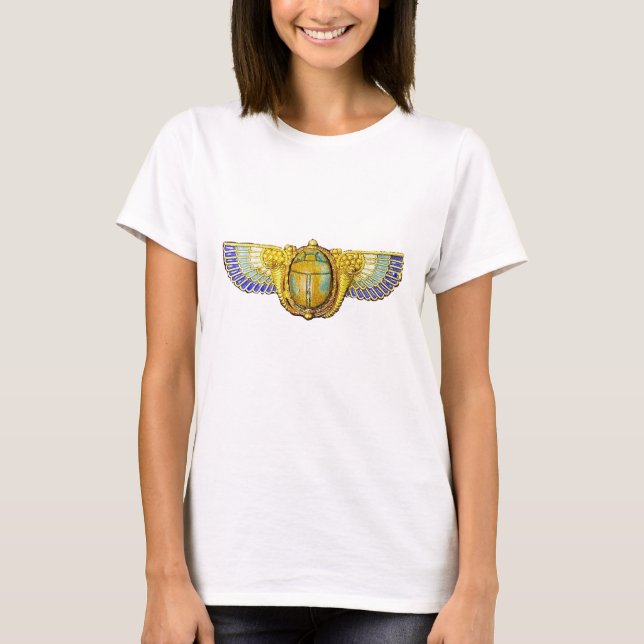 ANTIQUE EGYPTIAN WINGED SCARAB/CORNUCOPIA JEWEL T-SHIRT (Framsida)