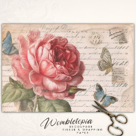 Antique Elegance Ro och Butterfly Decoupage