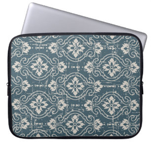 Antique Elegance: Sömlös Blommigt Kurvor Laptop Fodral
