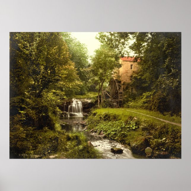 Antique England Vatten Mill, Whitby Yorkshire Poster (Framsidan)