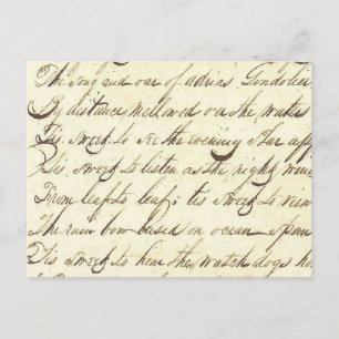 Antique Ephemera Cursive Calligraphy Script Poetry Vykort