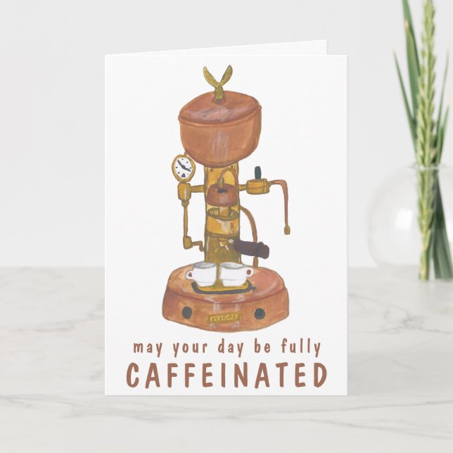 Antique Espresso Maskin Coffee CUSTOMIZE IT FUNNY Kort (Framsida)