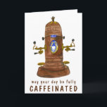 Antique Espresso Maskin Coffee CUSTOMIZE IT FUNNY Kort<br><div class="desc">Anpassadets hälsningskort med meddelandet "GRATTIS PÅ FÖDELSEDAGEN" inuti. Lägg till eller redigera din egen text på kortets insida eller ta bort texten på framsidan för en annan använda. Kolla min butik för mer kortdesign!</div>
