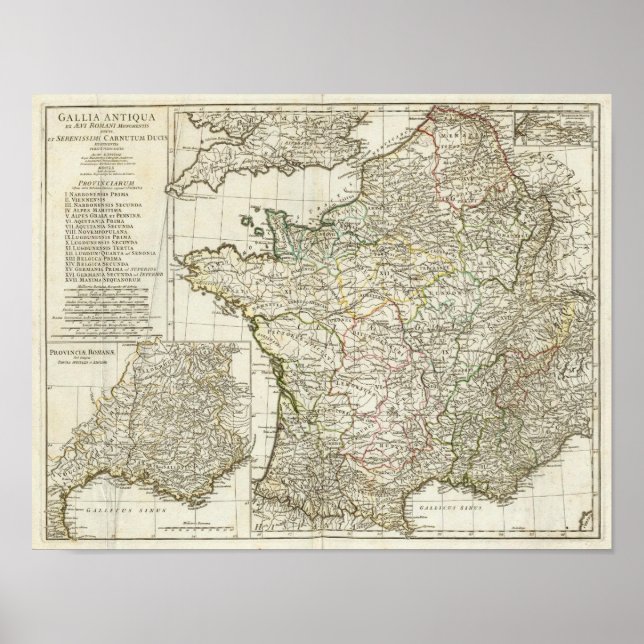 Antique European Karta Poster (Framsidan)