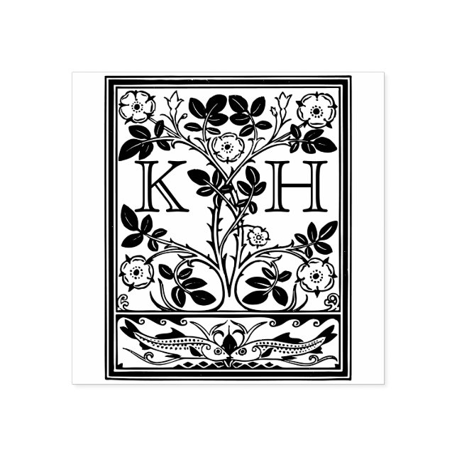 Antique Ex Libris Initialer Desert Ro Stämpel (Tryck)