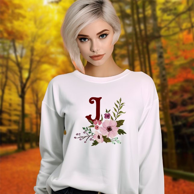 Antique Fall Aesthetics Blommigt Monogram T Shirt (Skapare uppladdad)