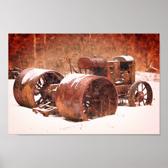 Antique Farm Tractor Poster (Framsidan)