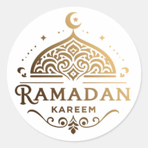 Antique Faux Guld Ramadan Kareem Mubarak Runt Klistermärke