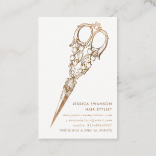 Antique Faux Guld Shears Scissor 2 Stylist Visitkort