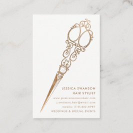Antique Faux Guld Shears Scissor Stylist Visitkort