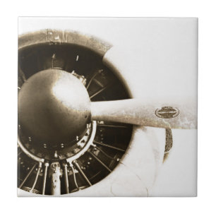 Antique Fighter Airplan Propeller Ceramic Tile Kakelplatta