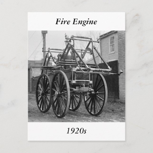 Antique Fire Engine, 1920-talet Vykort (Framsida)