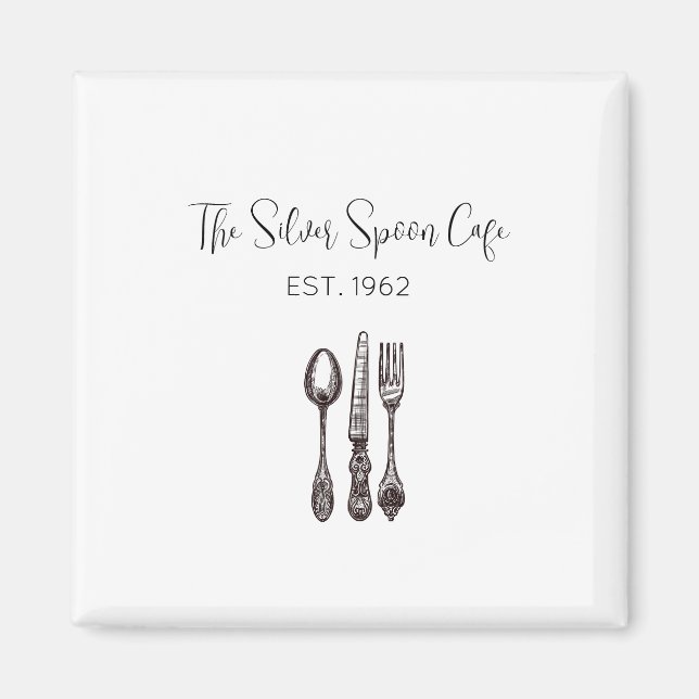 Antique Flatware Food Business Artisan Foodie Magnet (Framsidan)
