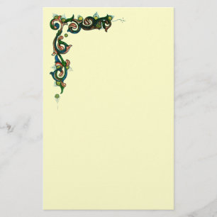 ANTIQUE FLORENTINE BLOMMIGT MOTIFS BREVPAPPER
