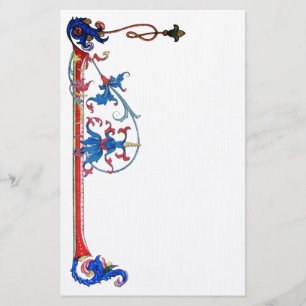 ANTIQUE FLORENTINE BLOMMIGT MOTIFS BREVPAPPER