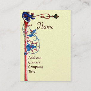 ANTIQUE FLORENTINE BLOMMIGT RED VAX SEAL MONOGRAM VISITKORT