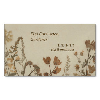 Antique Flower Collage Magnetiska Visitkort
