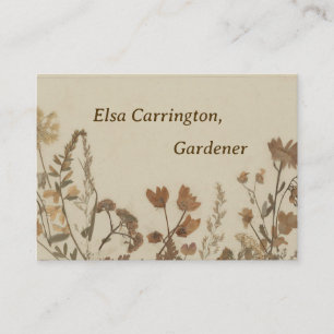 Antique Flower Collage Visitkort