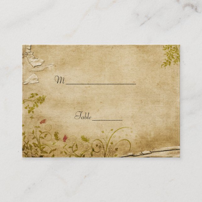 Antique Flowers Bord Place Card Placeringskort (Framsida)