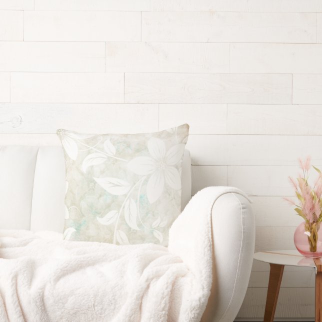 Antique Flowers Cream White Kudde (Soffa)