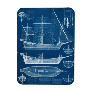 Antique Frakt Blueprint I Magnet