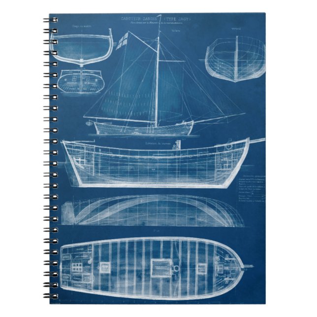 Antique Frakt Blueprint II Anteckningsbok (Framsidan)
