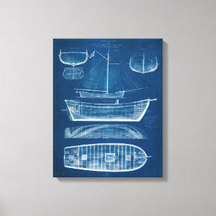 Antique Frakt Blueprint II Canvastryck