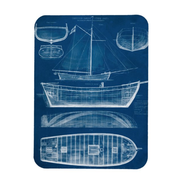 Antique Frakt Blueprint II Magnet (Vertikal)