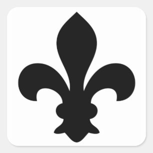 Antique Fransk Chic Fleur De Lis Silhouette Fyrkantigt Klistermärke