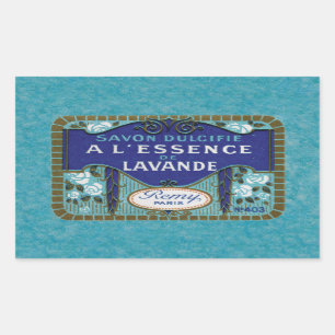 Antique Fransk Lavender Soap Rektangulärt Klistermärke