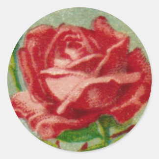 Antique Fransk Ro Round Sticker Runt Klistermärke